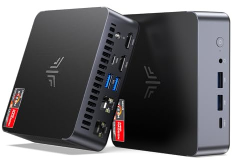 NiPoGi AM21 Mini PC, АMD Ryzen 9 6900HX (8C/16T, bis zu 4.9GHz), 16GB DDR5 512GB M.2 SSD Mini Desktop Computer für Büro/Schule, WiFi 6, АMD Radeon 680M, 4K-Quad-Display, 2X HDMI, USB4.0, Dual LAN.