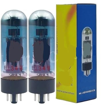 EL34 blu EL34II aggiornamento tubo EL34C 6CA7 5881 6P3P 6L6 HIFI pacchetto amplificatore valvolare audio(2pcs Matched Pair)