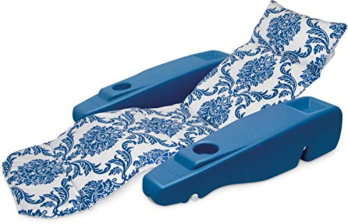 Poolmaster Royal Hawaiian Retro Adjustable Floating Chaise Pool Lounge, Blue