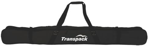 TRANSPACK Leichte gepolsterte Skitasche 185, umwandelbare Tasche, leicht verstellbar von einer einzelnen Tasche zu einer Doppeltasche durch Öffnen eines erweiterbaren Zwickels (8250-01)