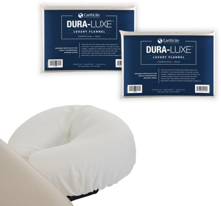 EARTHLITE Protège-têtière professionnel en flanelle - Set de 2 pièces, flanelle 100 % coton, protège-têtière pour tables de massage