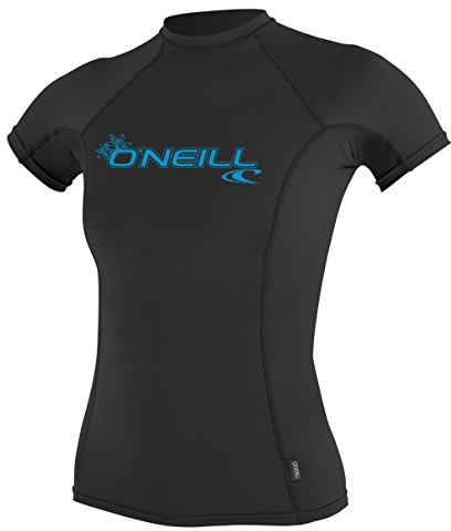 O'Neill Basic Skins Damen-Wetsuit mit LSF 50+, Kurzarm, Rashguard, Schwarz, XL