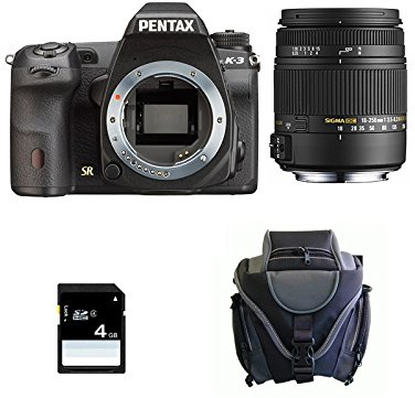 Pentax K-3 + 18-250mm F3.5-6.3 DC (OS) MACRO HSM + SD 4GB Kit fotocamere SLR 24,35 MP CMOS 6016 x 4000 Pixel Nero