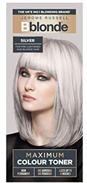 Jerome Russell Bblonde Maximum Colour Silver Toner - Non Permanent Hair Toner for Pre Lightened & Naturally Blonde Hair, Silver Hair Dye with No Ammonia or Peroxide, Lasts up to 8 Washes, 75ml