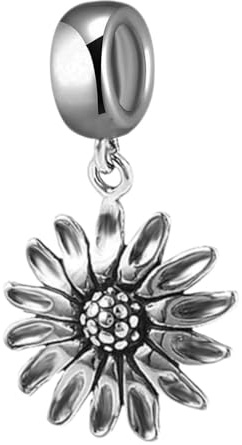 Tournesol Charm argent sterling 925 Fleur anniversaire Charm Amour Pendentif charm pour bracelets de type Pandora Bracelet à breloques