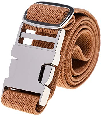 Kinder Elastische Schnalle Hose Gürtel - Verstellbarer Jungen Gürtel mit Zinklegierung Schnalle für Mädchen Einfacher Verschluss (Braun)