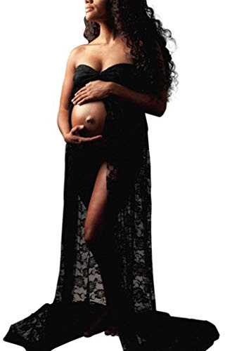 Wamvp Femme Robe Grossesse de Photographie en Maternité Longue Accessoires de Photo Robe Soirée Elégante Sexy Vetements Maternité Plage Mariage Soireé Cérémonie