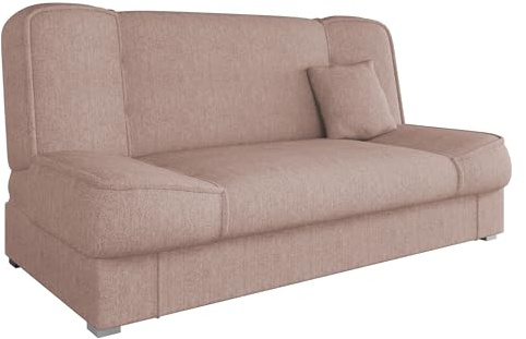 Mirjan24 Schlafsofa Gemini mit Bettkasten, 3 Sitzer Sofa, Couch mit Schlaffunktion, Bettsofa Schlafsofa Polstersofa Farbauswahl Couchgarnitur (Enjoy 19)