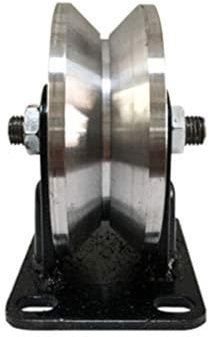V-Nut Schiebetor Rollen Transportrollen mit Halterung,Scheunentor Steifer Stahl Rad Schwerlastrollen,Hardware für Inverted Track, Rolling Gate,Industriemaschinen,Drahtseilschiene (100mm/4in)