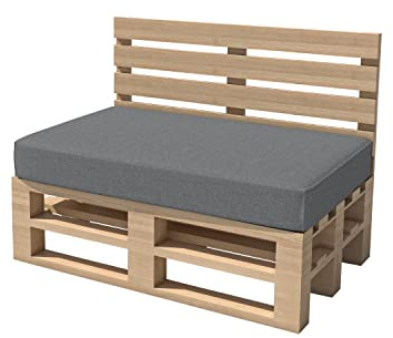 chilly pilley Palettenkissen Gartenkissen Palettenauflage Palettenpolster Indoor Outdoor Waschbar Abnehmbar Sitzkissen Rückenkissen (Sitzkissen 120x60x15, Silber)