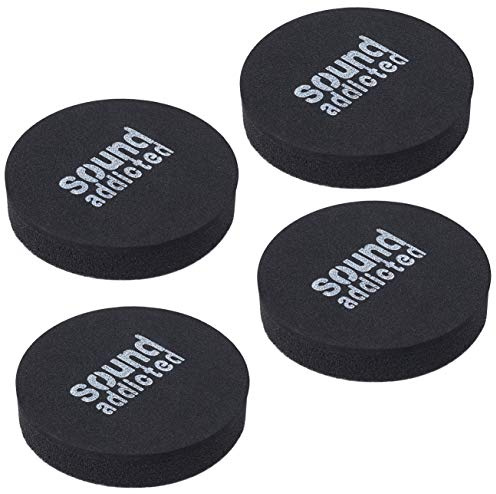 Sound Addicted Isolationspads für Soundbars, Anti-Vibrations-Schaumstofffüße (4er-Pack), 6,35 x 1,6 cm, geeignet für die meisten Soundbars, BarPads (rund)