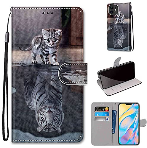 Funda para iPhone 12/12 Pro, Gato y Tigre