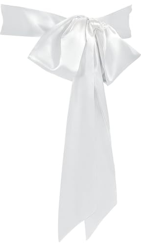 JasGood Damen Schärpe Kleid Gürtel für Hochzeit Party Lange Schärpe Brautgürtel für besondere Anlässe, Weiß