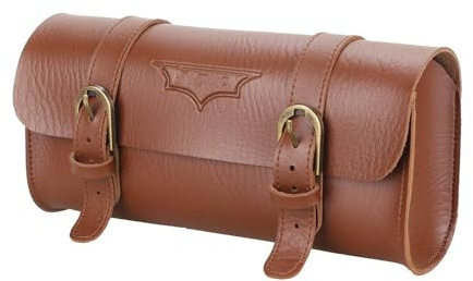Mooyii Große Satteltasche Vintage Brown Leder Lenker Fahrrad Werkzeugtasche Taschen, PU Leder Fahrradtasche Fahrrad Ledertasche Vintage Mountainbike Rahmentasche wasserdichte Radtasche MTB Tasche