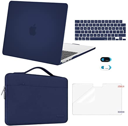MOSISO Kompatibel mit MacBook Air 13 Zoll Hülle M5 M4 M3 M2 2026-2022 13,6 | Passgenau, Kratzfest, Hartschale&Laptoptasche&Tastaturschutz&Webcam Cover&Displayschutz A3449 A3240 A3113/2681