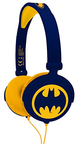 LEXIBOOK, Batman, Stereo Headphones, kids safe volume, foldable and adjustable, blue/orange, HP015BAT