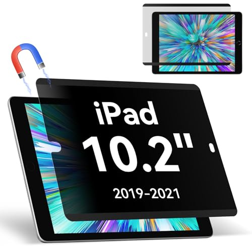 Magnetischer Blickschutzfilter für iPad 7./8./9.Gen(10.2 Zoll,2019-2021) | Abnehmbar Anti Glare Blaulicht Privacy Screen Displayschutz Sichtschutz Bubble-Free Wiederverwendbarer