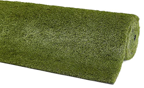andiamo Premium Kunstrasen Naturel wetterfester Rasenteppich besonders strapzierfähig und pflegeleicht Florhöhe 38mm 100 x 200 cm grün