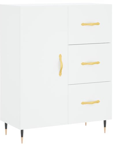 FENLAX Sideboard Kommode Wohnzimmer Sideboard Flur Komodenschrank Für Schlafzimmer Wäschekommode69,5x34x90 cm Weiß