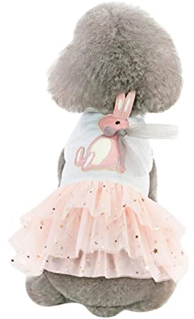 ORFOFE Hundekleid Aus Baumwolle Tutu-Rock Für Frühling Sommer Süße Einteilige Hundebekleidung s Für Outdoor-aktivitäten Und Fotoshootings Leicht Und Bequem