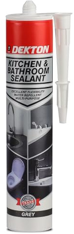Dekton Kitchen and Bath Sealant (Grey) - Multi-Purpose Acrylic for Indoor Applications, UV Resistant, Flexible, Easy Application, Excellent Adhesion to Wet Surfaces & Paintable