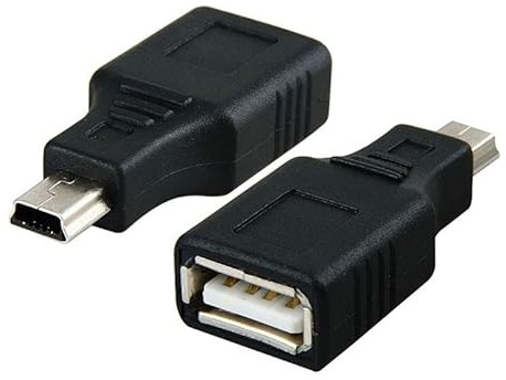 TECHZOCO Adaptador USB A a Mini USB, Velocidad de Transferencia hasta 480 Mbps, Hembra a Macho, Negro