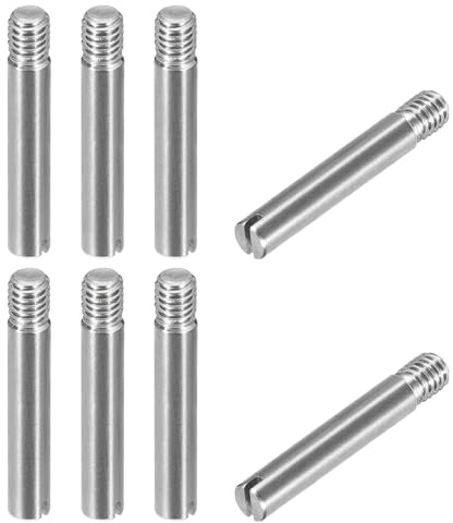 QUARKZMAN 8 Stück M4 x 25mm geschlitzt männlich gerade Gewindestifte, Spannstift Sortiment Zylindrischer Stift aus 304 Edelstahl, Gewindedübel für Möbel Schränke Vitrine Kleiderschrank