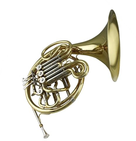 Waldhorn Musikinstrumente Professionelles Goldlackiertes 4 Tasten Doppelhorn In F Stimmung Und Bb Stimmung