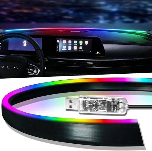 Keiurot Interior LED Strip Light - Front Windshield Trim Light with APP Control, Acrylic Ambient Lighting Neon Strip for Front Window (140cm)