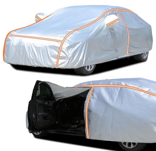 Autoabdeckung Wasserdicht Kratzfest für Smart Fortwo 453, Staubdicht Winddicht Schneedicht UV-Schutz Outdoor Atmungsaktiv Vollgarage Autoplane