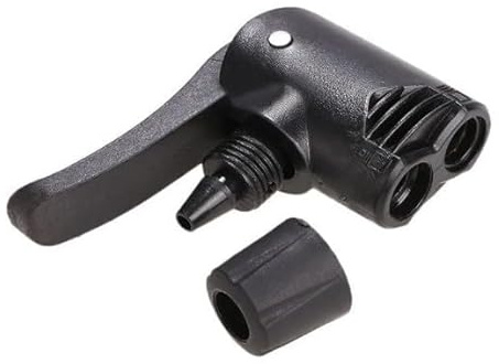 Myuiao Black Pump Adapter Valve, 3 in 1 Replacement Dual Head Air Pump Adapter Valve Bicycle Bike Cycle Tyre Tube Pump Adapter，Bike Floor Pumps
