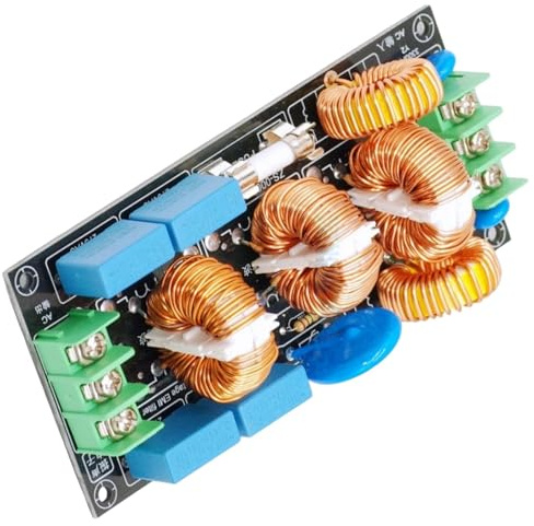 Vynetra Filtre de puissance sonore professionnel à 4 étapes 220 V Réduction du bruit de ligne améliore la clarté des signaux, construit deux tensions, suppresseurs d'émis/RFI