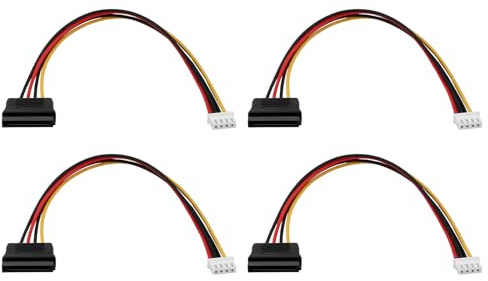 ECSiNG 4 cables de alimentación SATA hembra de 15 pines a 4 pines XH2.54 para discos duros de PC, unidades ópticas, 30 cm