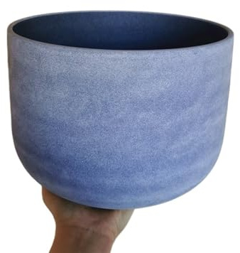 Sonorakristallskål 25,4 cm frostad kvartskristall klangskål 440 Hz hjärtchakra (G 440 HZ)