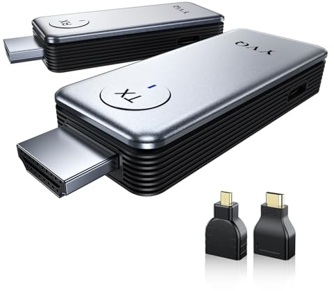 YVQ 2025 Upgraded Wireless HDMI Transmitter and Receiver, 4K Decode 1080P Output,2.4G/5G Plug&Play Portable HDMI Wireless for Streaming Video and Audio to Monitor from Laptop/TV Box