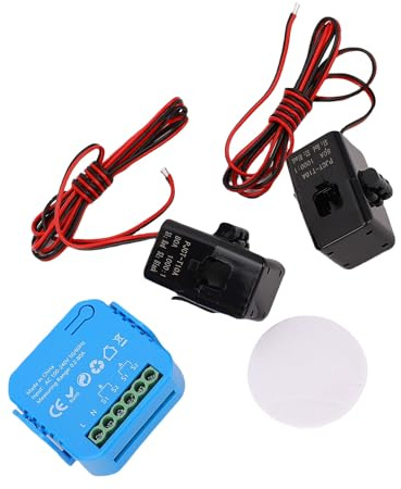 Kikumi Contatore di Energia Intelligente WiFi, Contatore di Consumo di elettricità Monofase a Monitoraggio Bidirezionale con Pinza CT 2x80A, per Impianto Solare Fotovoltaico e