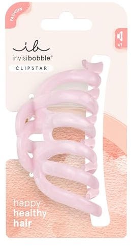 invisibobble Haarklammer Groß Damen Rosé – Haarspange Gold für dickes langes Haar elegant – Clipstar Rose Glimmer voluminös – Hair Claw sicherer Halt eleganter Haarschmuck Alltag Hochzeit Größe L