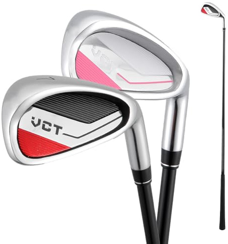 Mazza da golf in ferro n. 7 con asta in carbonio o acciaio per destrorsi, loft a 36 gradi, per donne e uomini, golfisti, sport all'aria aperta, mazze singole (con asta in acciaio, da donna, rosa)
