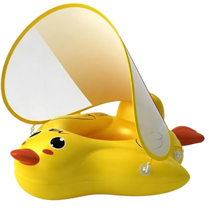 Flotador de Piscina Infantil - Equipo de Aprendizaje con Dosel Inflable | Flotador con Cola Antivuelco - para Principiantes, Niños y Niñas, Exterior, Jardín, Escuela