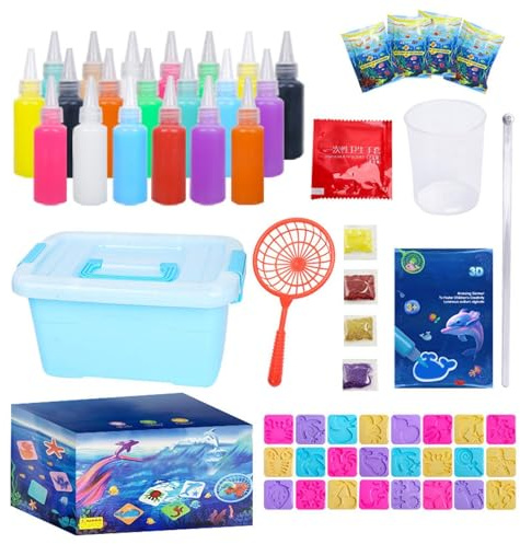 Generisch Wasser-Gel-Set,Kreatives Bastelset mit 12 Cartoon-Formen - Wasserspielzeug-Set - für Kindergarten, Schule, Zuhause, Geburtstagsfeier, Kinder ab 3 Jahren, Mädchen und