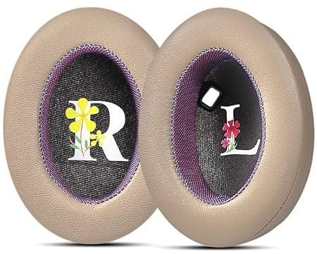 INF 2 PCS Replacement Ear Pads for Sony WH-1000XM4 Headphones - Gold/Lambskin, 9 x 7 cm