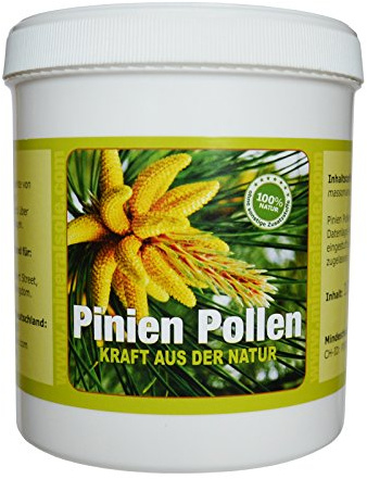 Erasvital®, Pollen di pino da 100 g, in una scatola di plastica, raccolta selvatica al 99%, rotta da parete cellulare in laboratorio tedesco per la presenza di sostanze nocive.