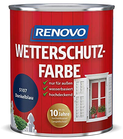 Renovo Wetterschutzfarbe Dunkelblau, 750 ml