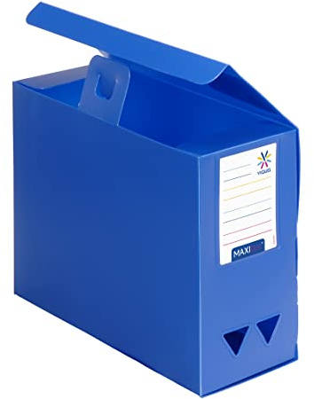 Viquel Maxi Doc - Boîte De Classement Boite de rangement Boite archive en plastique polypropylène - Boite grande capacité - dos 120 mm - Bleu