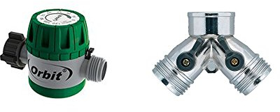 Orbit Mechanical Hose Faucet Timer and Zinc Faucet Hose Y bundle