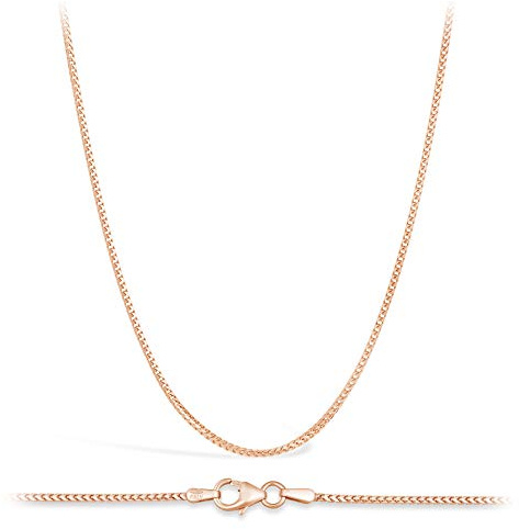 PRINS JEWELS Franco Kette 14 Karat 585 Gold Roségold 1.3 mm | Franco Kette aus echtem 14 Karat 585 Roségold mit Rechteckrohr 1.3 mm breit hochwertig verarbeitet
