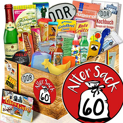 Alter Sack 60 + 24 tlg. Geschenk Set DDR + Geschenkidee Männer