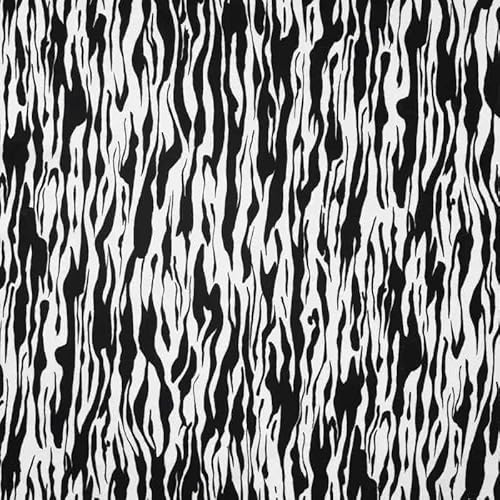 Romanit Stoff - grafische Striche Weiß Schwarz als Meterware, 50 cm