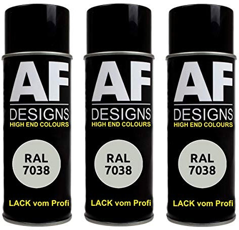 Alex Flittner Designs 3X Ral Pintura en Espray Pintura Coche Laca Colorida Lata de Aerosol RAL7038 Gris Ágata Mate