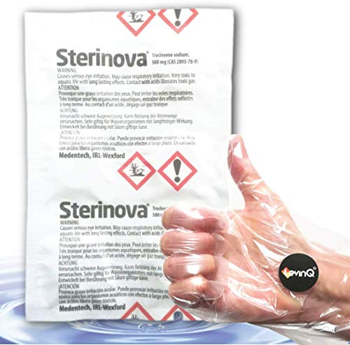 LevinQ Puritabs Sterinova Rudergerät wie EIN Water Rower mit Wassertank Handschuhe, Gegen Algen, Jahresbedarf, Extra Konzentriert, Water Purification Tablets, Chlortabletten, Wasser Rower